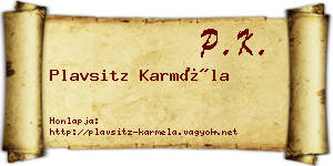 Plavsitz Karméla névjegykártya